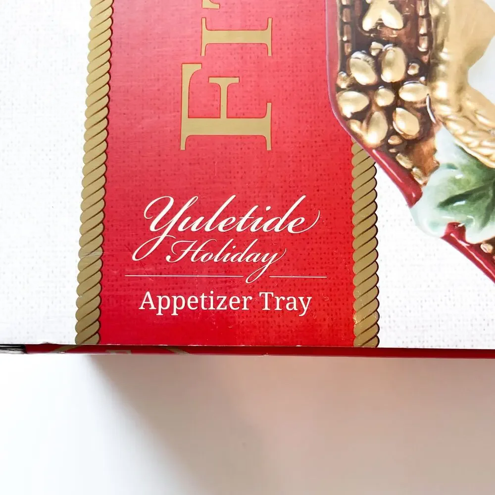 NEW Fitz and Floyd Christmas Yuletide Holiday Appetizer or Cookie Tray